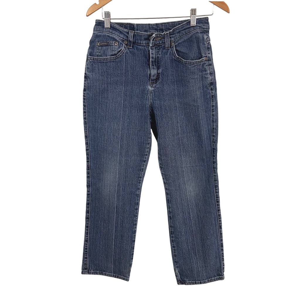 Riders by Lee Womens Medium Wash‎ Straight Leg Slub Denim Jeans Blue 8P Classic